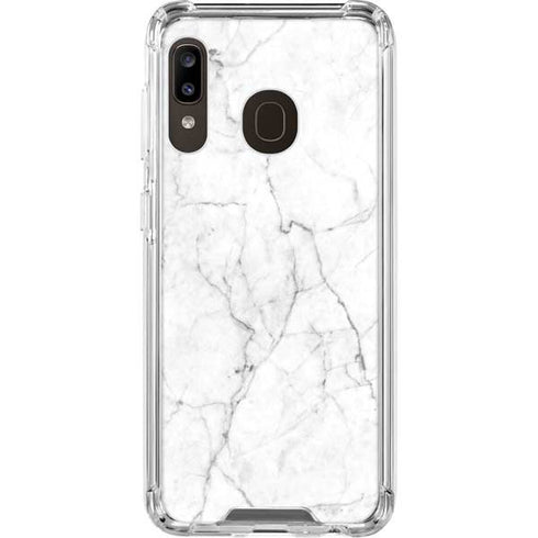 White Marble Galaxy A30 Clear Case