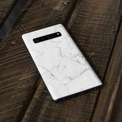 White Marble Galaxy S10 Skin