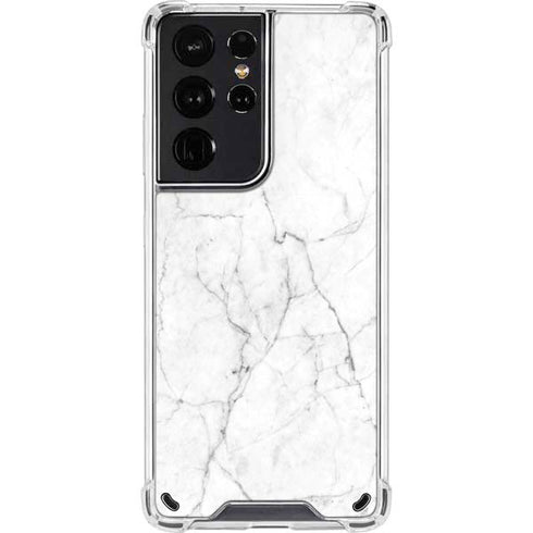 White Marble Galaxy S21 Ultra 5G Clear Case