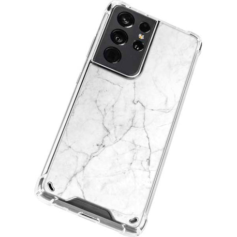 White Marble Galaxy S21 Ultra 5G Clear Case