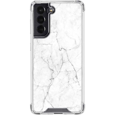White Marble Galaxy S22 Clear Case