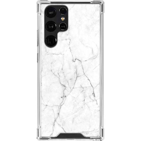 White Marble Galaxy S22 Ultra Clear Case