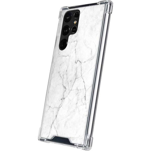 White Marble Galaxy S22 Ultra Clear Case