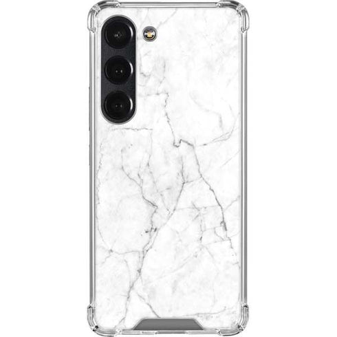 White Marble Galaxy S23 Clear Case