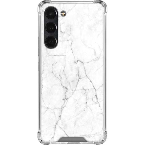 White Marble Galaxy S23 Plus Clear Case