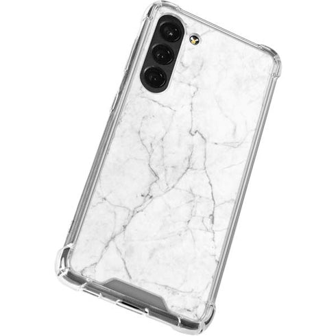 White Marble Galaxy S23 Plus Clear Case