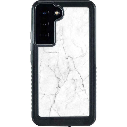 White Marble Galaxy S23 Plus Waterproof Case
