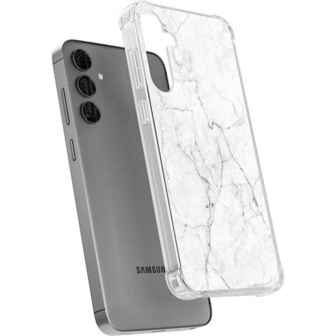 White Marble Galaxy S24 Plus Clear Case