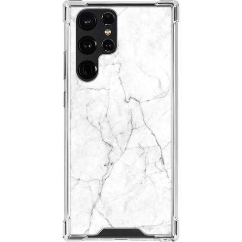 White Marble Galaxy S24 Ultra Clear Case