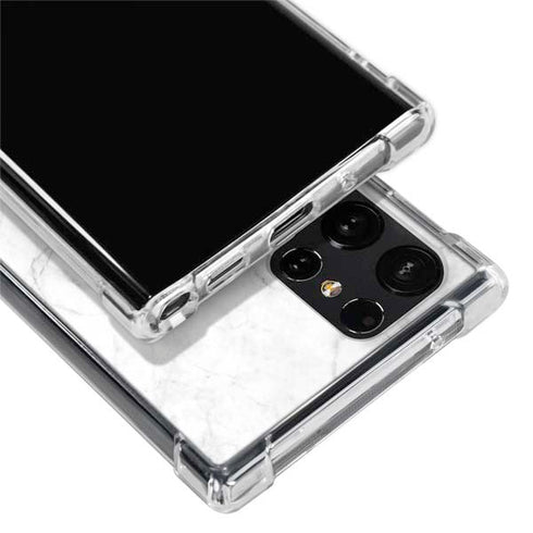 White Marble Galaxy S24 Ultra Clear Case
