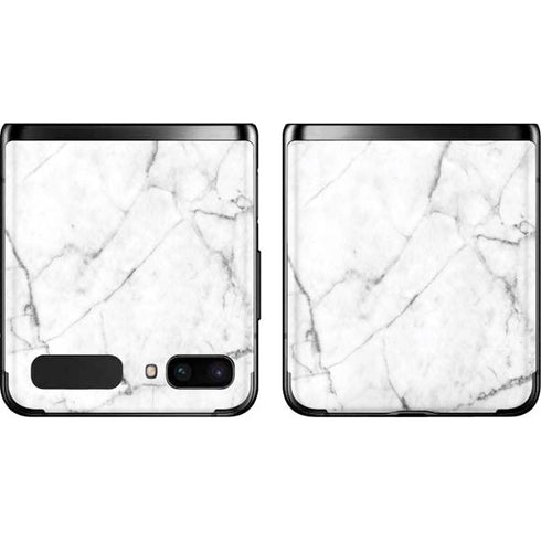 White Marble Galaxy Z Flip Skin