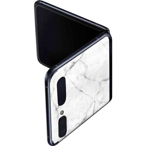 White Marble Galaxy Z Flip Skin