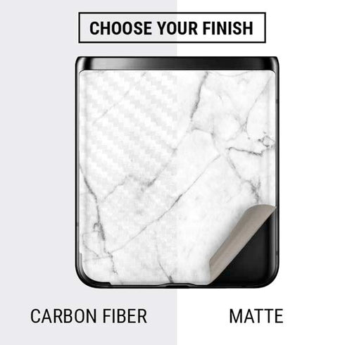 White Marble Galaxy Z Flip Skin