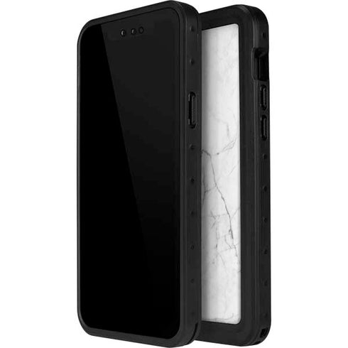 White Marble iPhone 12 Mini Waterproof Case