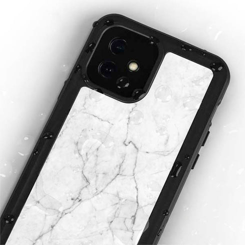 White Marble iPhone 12 Mini Waterproof Case
