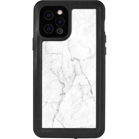 White Marble iPhone 12 Pro Waterproof Case