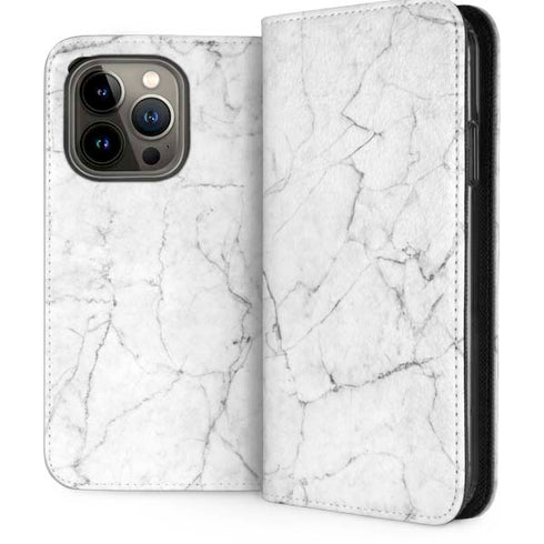 White Marble iPhone 13 Pro Folio Case