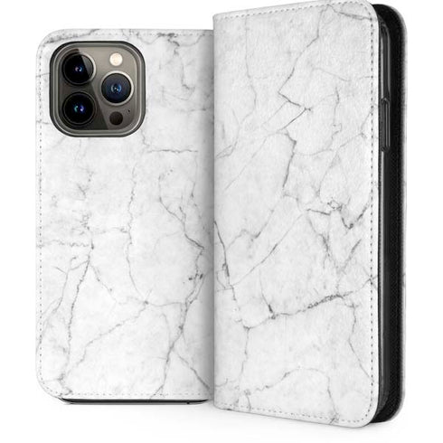 White Marble iPhone 13 Pro Max Folio Case
