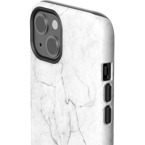 White Marble iPhone 14 Plus Impact Case