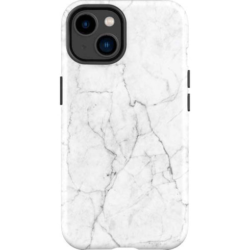 White Marble iPhone 14 Plus Impact Case