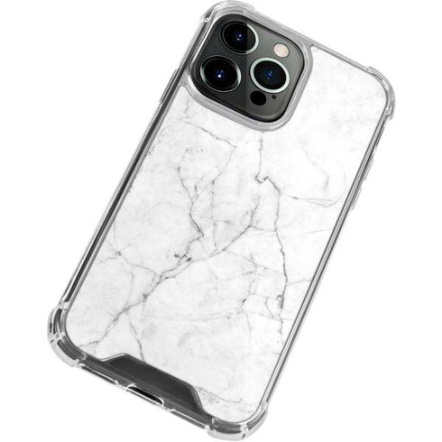White Marble iPhone 15 Pro Max Clear Case
