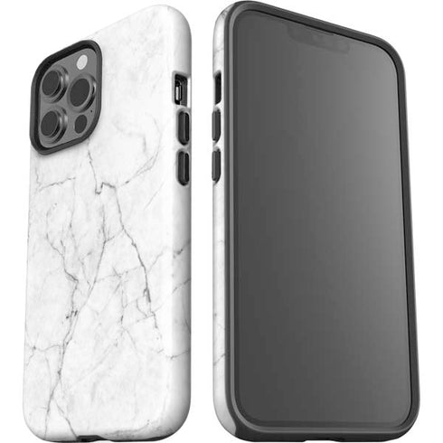 White Marble iPhone 14 Pro Max Impact Case