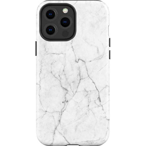 White Marble iPhone 14 Pro Max Impact Case