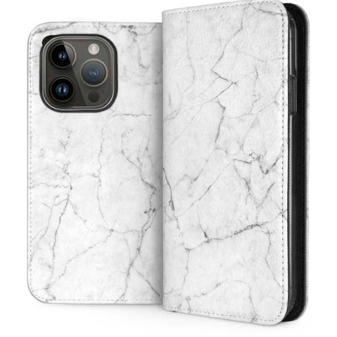 White Marble iPhone 15 Pro Folio Case