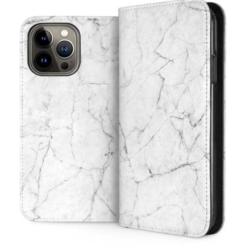White Marble iPhone 15 Pro Max Folio Case