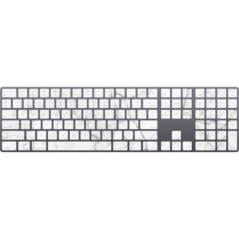 White Marble Magic Keyboard with Numeric Keypad Skin