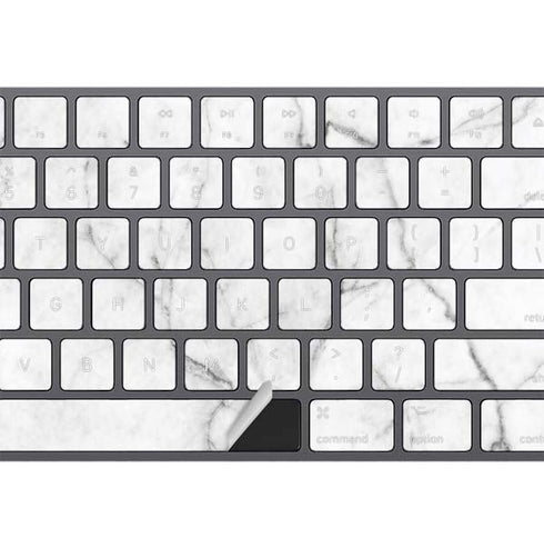 White Marble Magic Keyboard with Numeric Keypad Skin