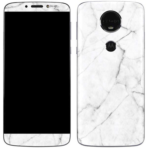 White Marble Moto E5 Plus Skin