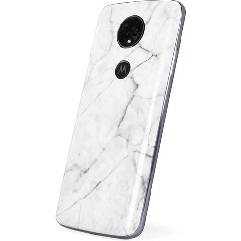 White Marble Moto E5 Plus Skin