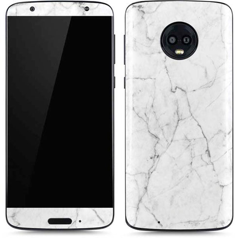 White Marble Moto G6 Skin