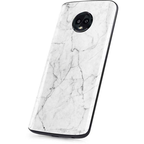 White Marble Moto G6 Skin