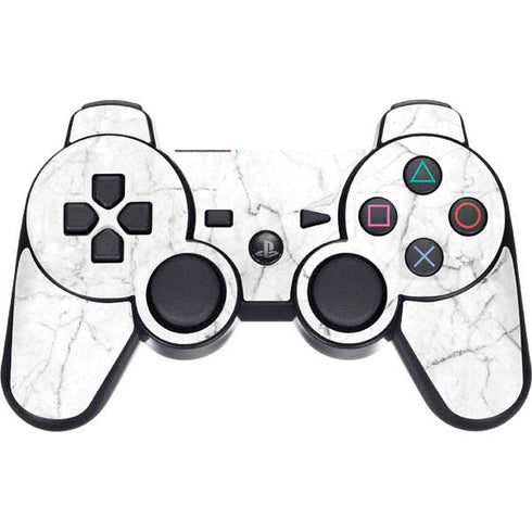 White Marble PS3 Dual Shock wireless controller Skin