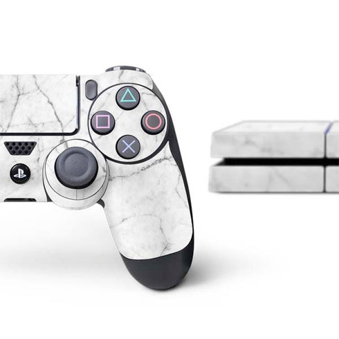 White Marble PS4 Console and Controller Bundle Skin