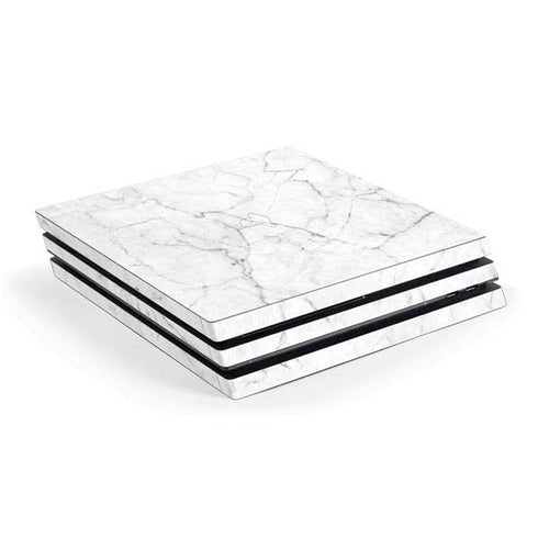 White Marble PS4 Pro Console Skin