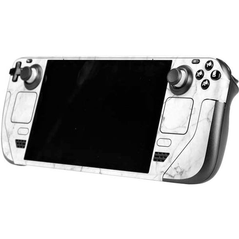 White Marble Steam Deck Handheld Gaming Computer Skin