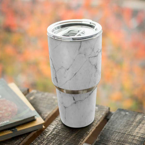 White Marble Yeti 30oz Rambler Tumbler Skin