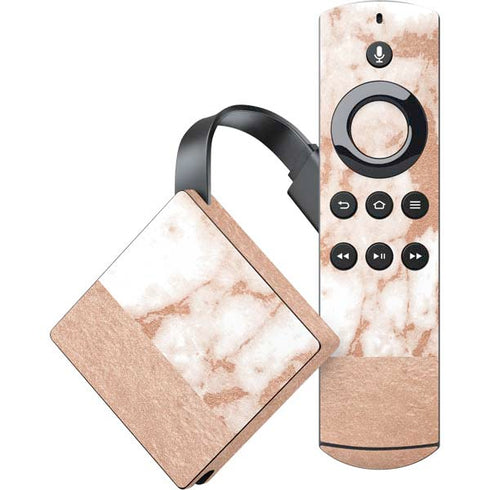 White Rose Gold Marble Amazon Fire TV Skin
