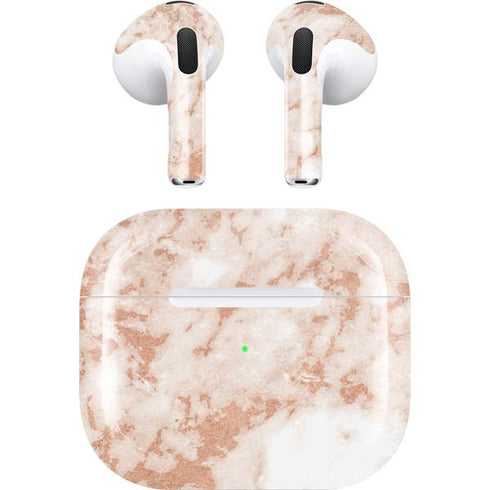 White Rose Gold Marble Apple AirPods (3rd Gen 2021) Skin