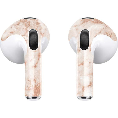 White Rose Gold Marble Apple AirPods (3rd Gen 2021) Skin