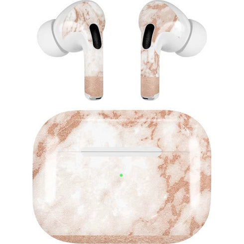 White Rose Gold Marble Apple AirPods Pro Skin