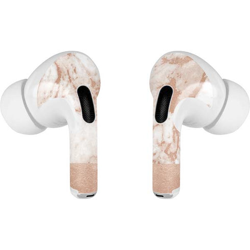 White Rose Gold Marble Apple AirPods Pro Skin