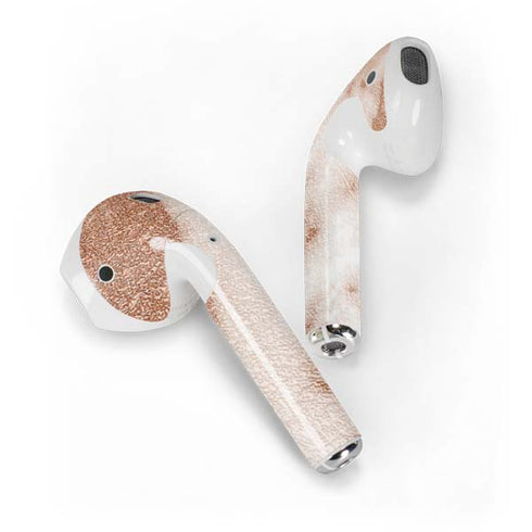 White Rose Gold Marble Apple AirPods Skin