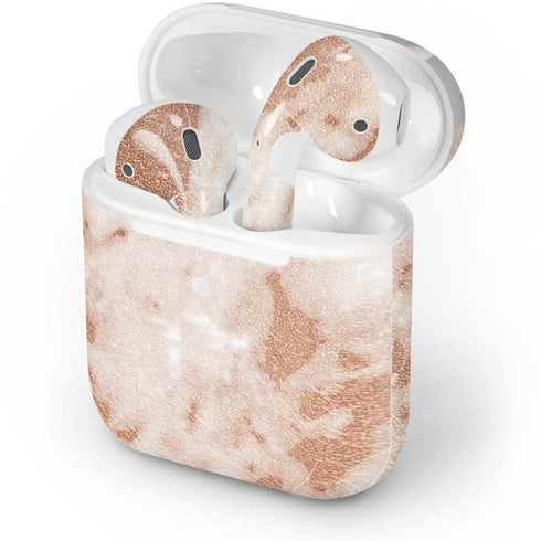 White Rose Gold Marble Apple AirPods Skin