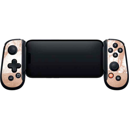 White Rose Gold Marble Backbone One for iPhone Game Controller Skin