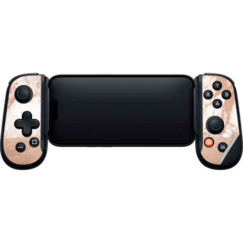 White Rose Gold Marble Backbone One for iPhone Game Controller Skin