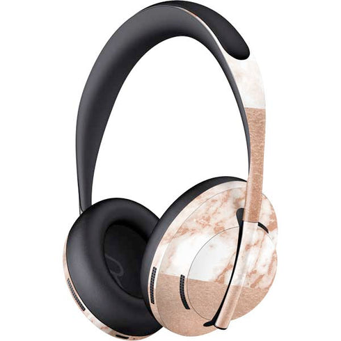 White Rose Gold Marble Bose Noise Cancelling Headphones 700 Skin